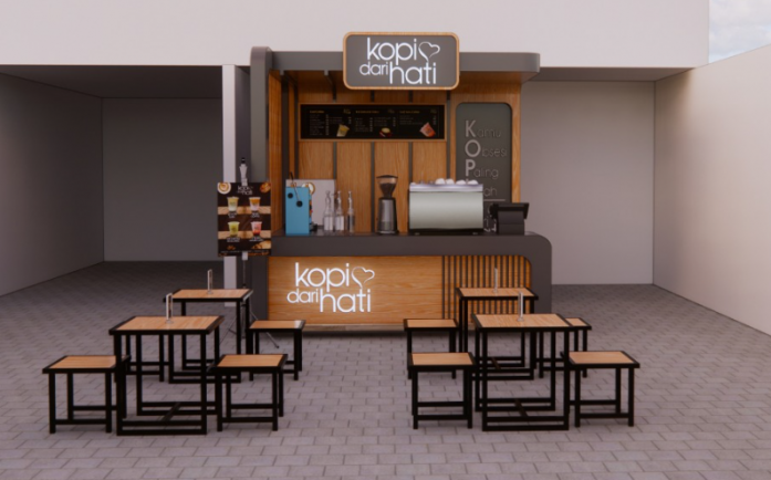 Stand Jualan Minuman Dengan Desain Berinspirasi Dari Budaya Lokal...
